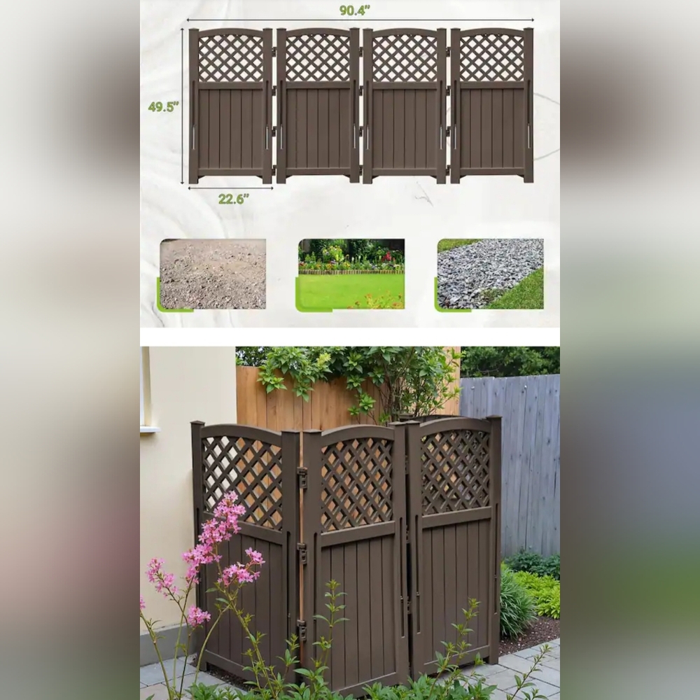 49.5-inch polypropylene garden fence with solary stakes